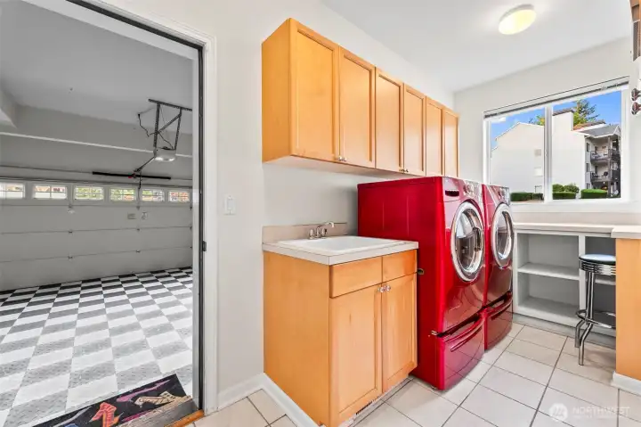laundry room off the garage entry.