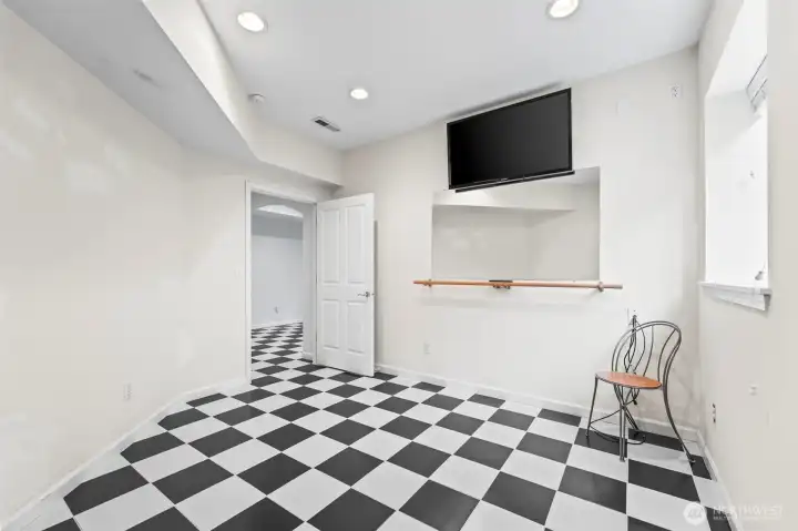 Another flex room used as a workout room