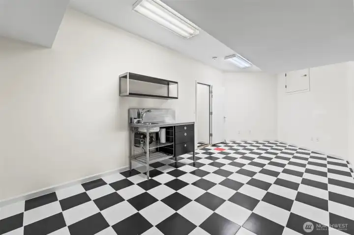 Extra utility/flex space in basement.