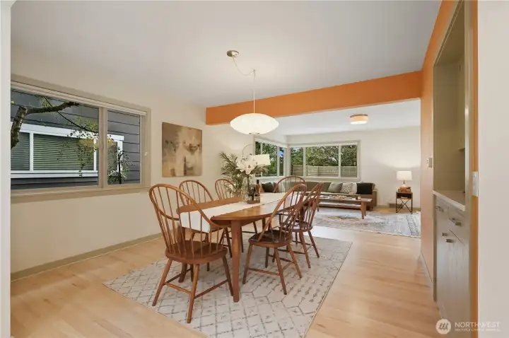 Dedicated dining room a delightful space for gathering with loved ones.