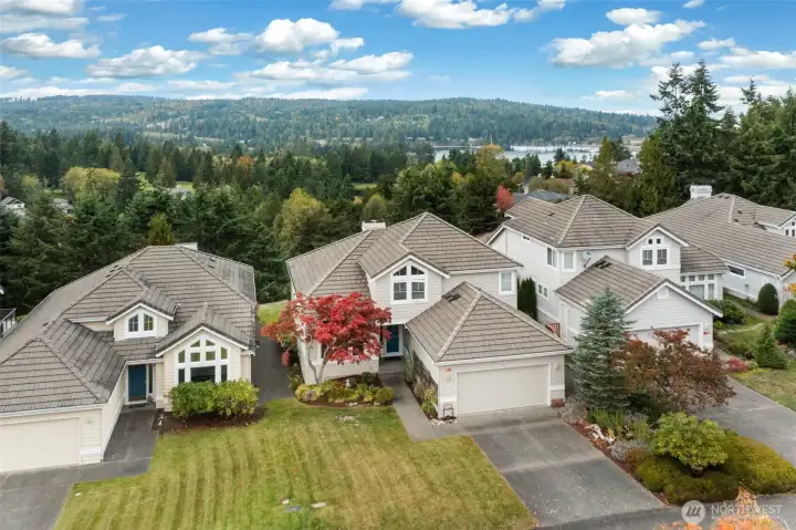 Elevated with views of the Olympic Mountains, Port Ludlow Golf Course, and Ludlow Bay.