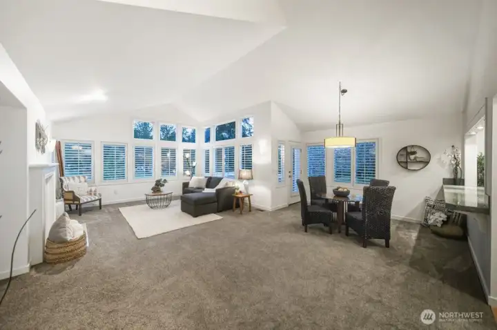 Fresh plush carpeting and crisp interior paint create a warm, inviting great room that feels like home the moment you step inside.