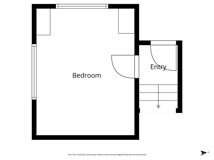 Bedroom by back entry access