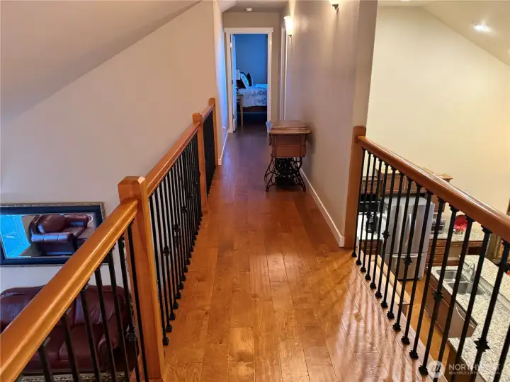 Catwalk overlooks the parlor and greatroom