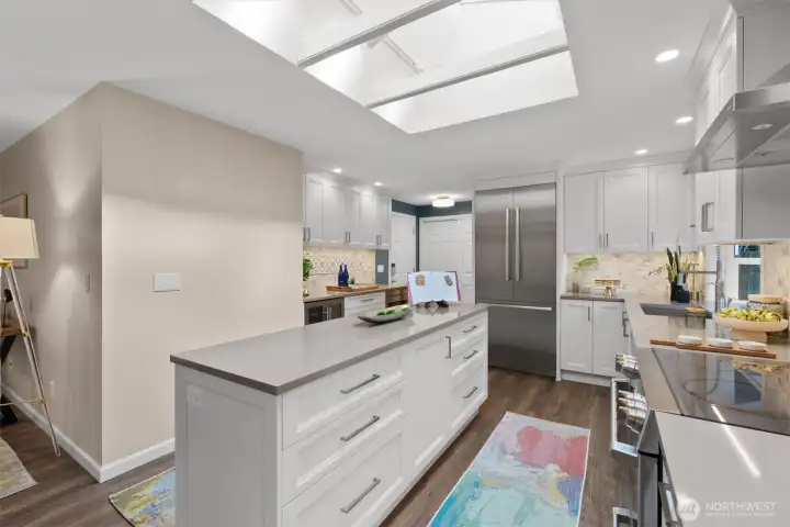 Along with skylights, you have recessed LED lighting.