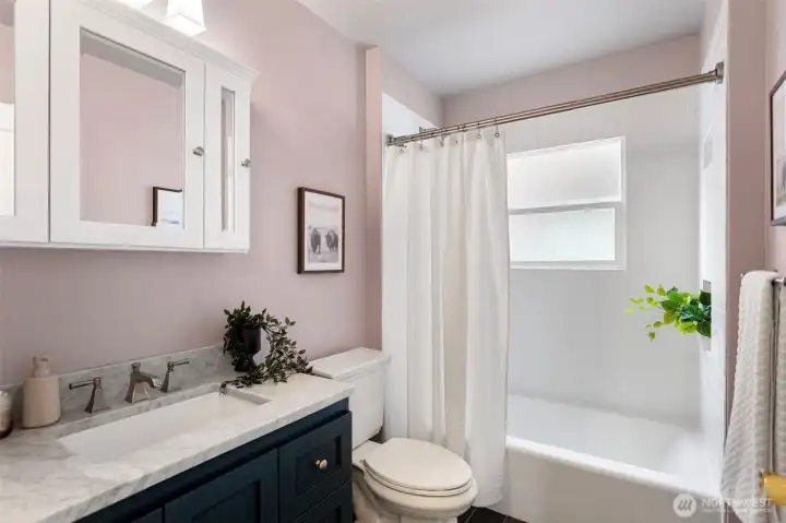 Full bathroom with radiant in floor heat