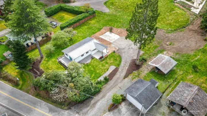 An aerial view of the property.