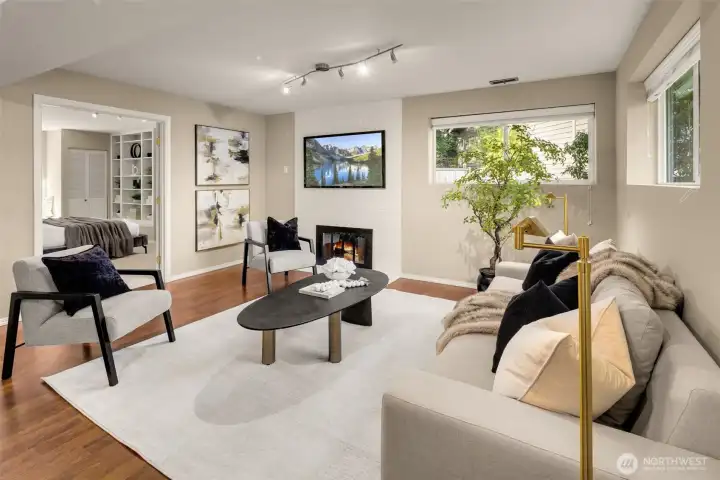 The versatile lower level is ideal for multigenerational living, guests, or recreation, complete with patio access, bedroom, adjacent 3/4 bath, and spacious bonus/media room.