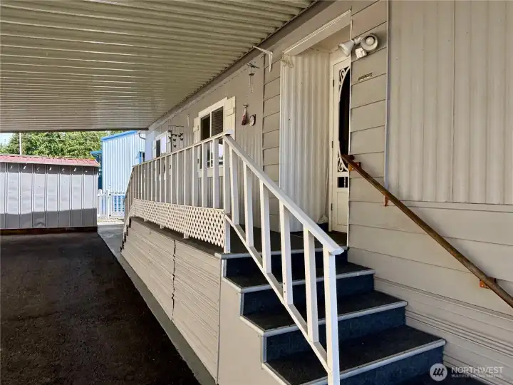Stairs to front door.