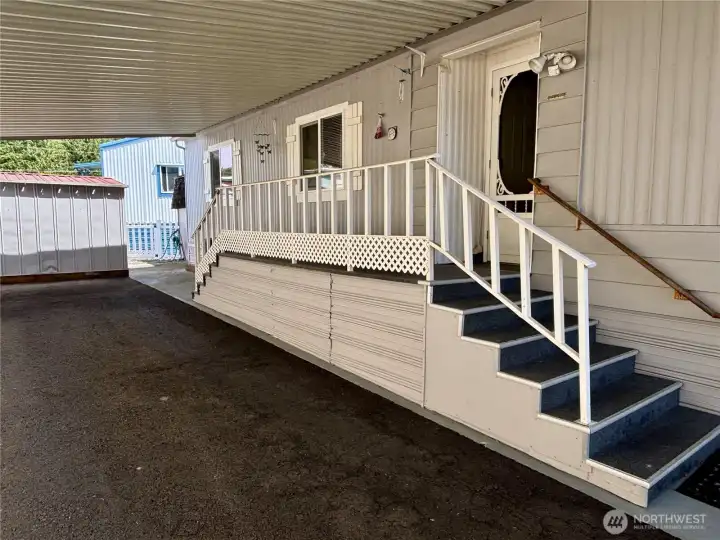 Nice sized covered porch, home recently painted.