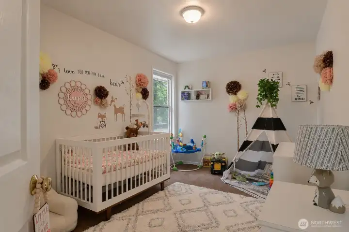 Bedroom #2, being used as a baby's room. Cute! Bedroom #2, being used as a baby's room. Cute!