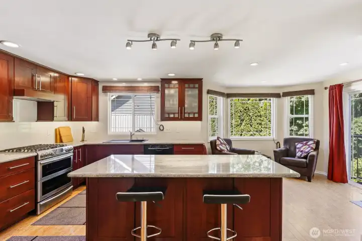 Eating bar, remodeled kitchen with Cherry cabinets Eating bar, remodeled kitchen with Cherry cabinets