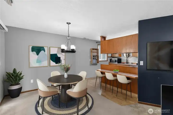 Dining room virtually staged