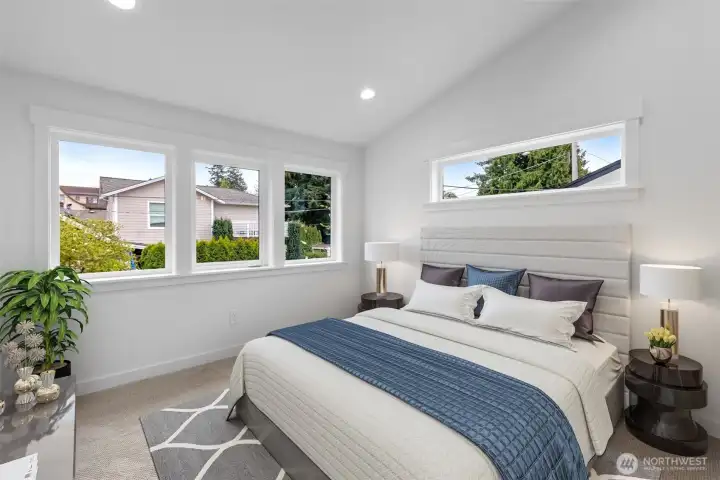 Primary bedroom virtually staged