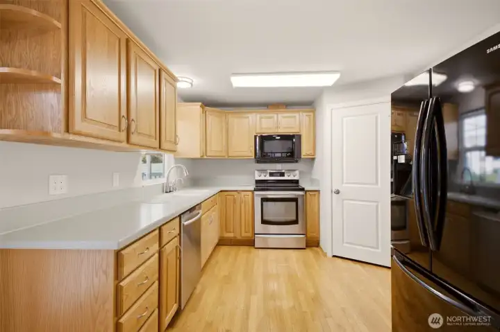 Kitchen offers pantry and all necessary appliances