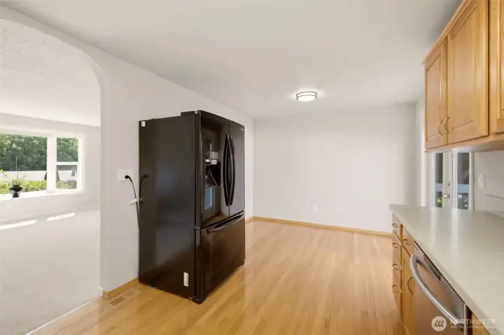 Beautiful wood floors in the kitchen