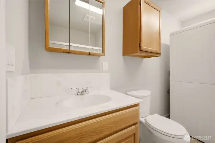 Ample storage in the bathroom