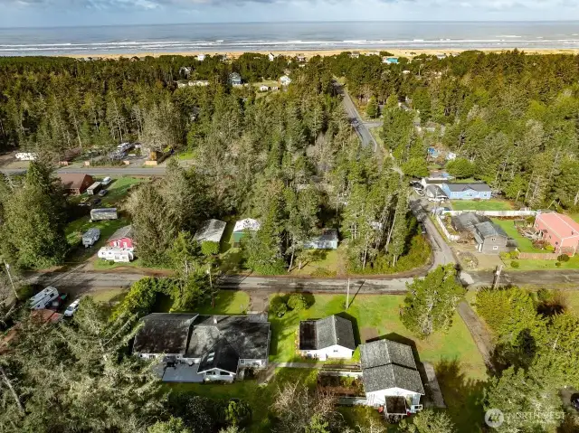 This property, at bottom of the photo, shows how close the ocean is.