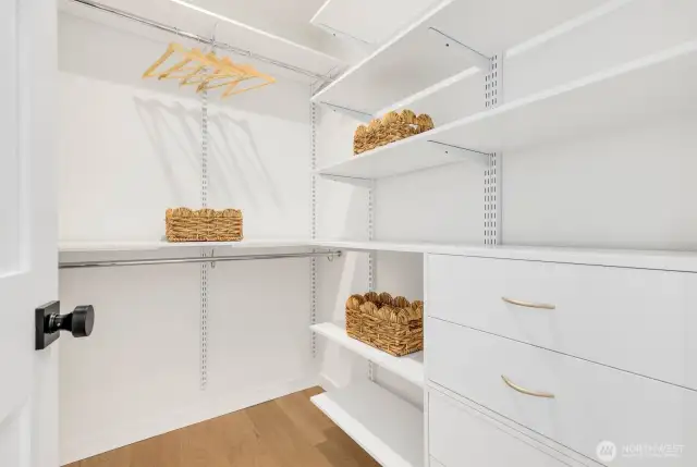 Enjoy built-ins in your walk-in closet