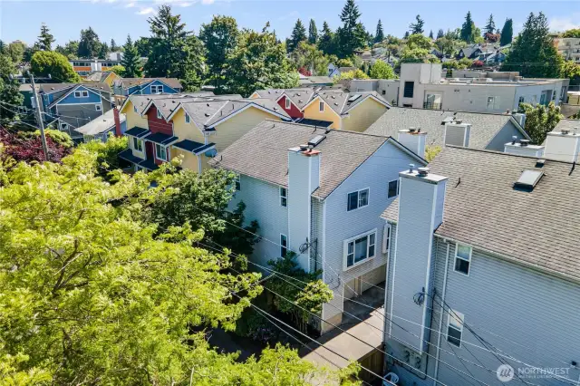 Classic craftman townhome on a tree lined street