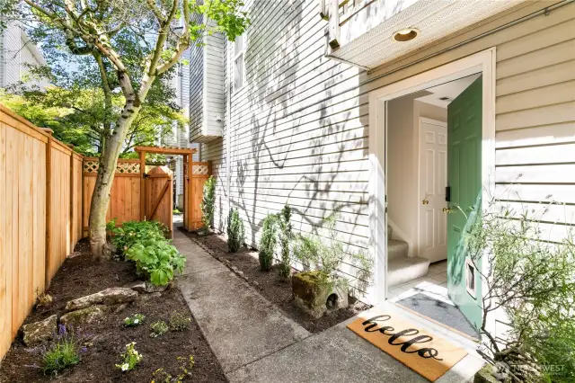Serene garden entry