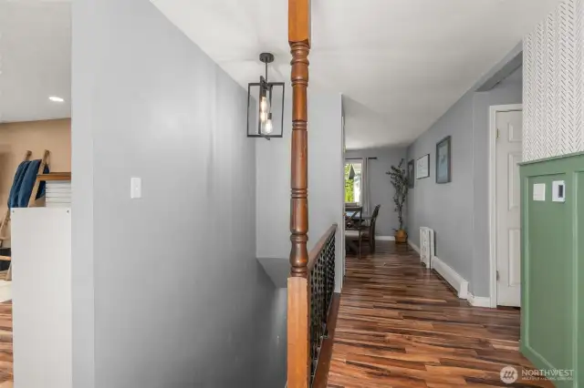 Entering house.
