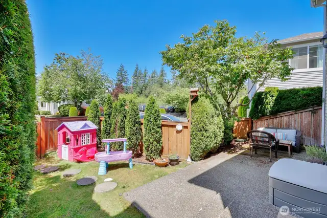 Fenced in backyard