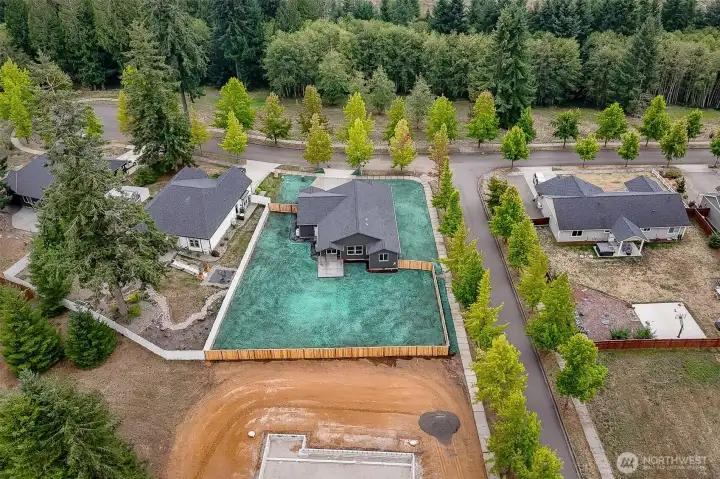 fully fenced backyard