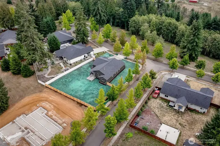 fully fenced backyard, corner lot