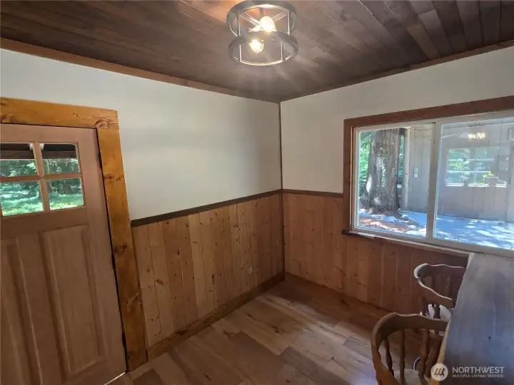This dining space will allow for a small dining table in addition to your kitchen eating bar.
