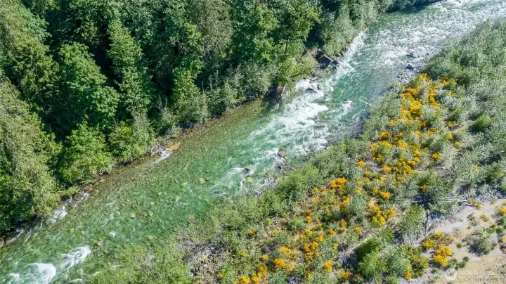 Skykomish River, just a couple minute walk from your new home.