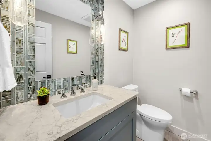 Guest Bath on Main Floor, all new and tucked out of sight