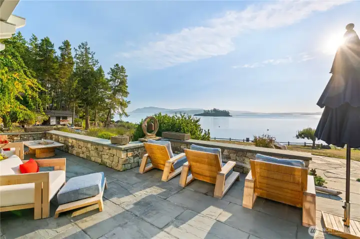 Patio facing Rocky Bay, Orcas and O'Neil Islands.