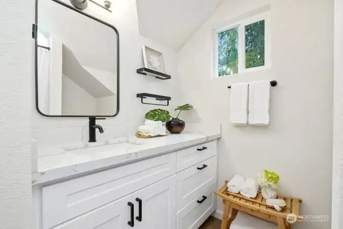 Vanity in primary bathroom