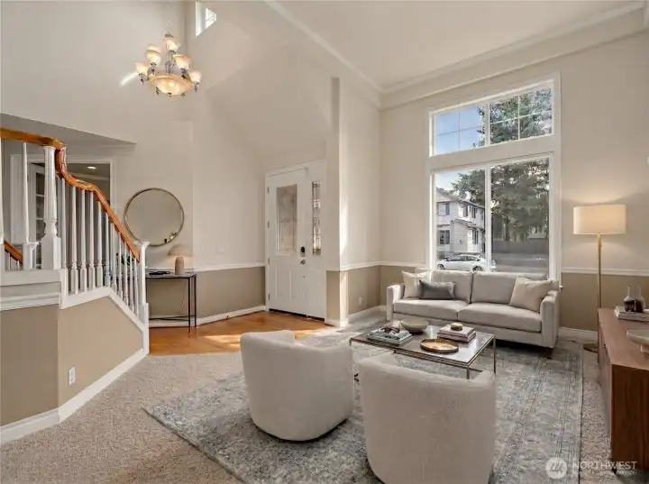 Living area. Virtually staged