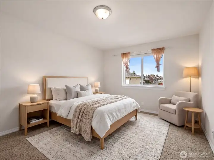 Bedroom. Virtually staged