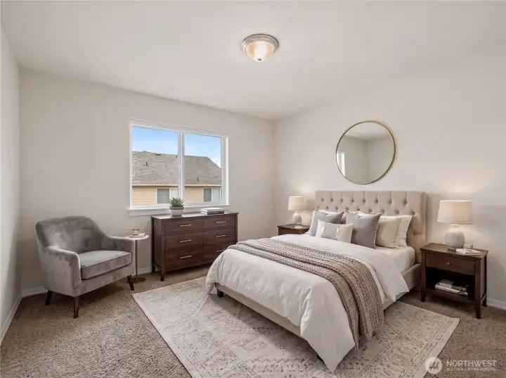 Bedroom. Virtually staged