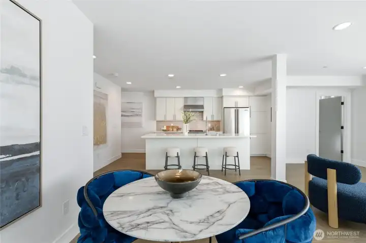 Dining room allows for seamless entertaining.