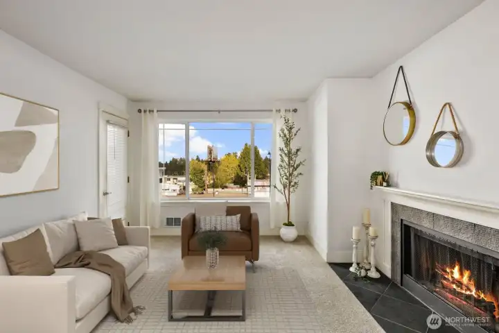 Virtually staged Living Room