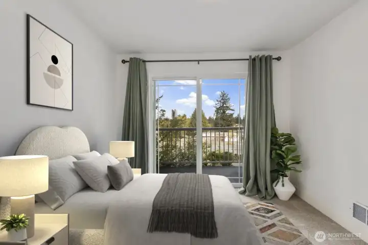 Virtually staged but not those balcony views!