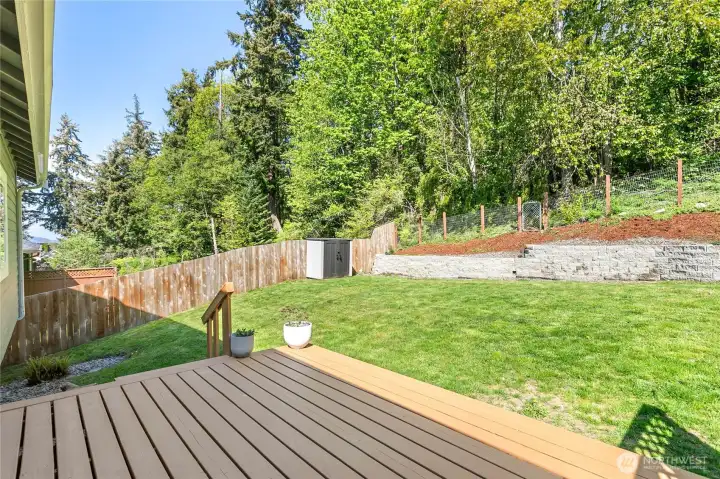 Deck off of dining room provides a great space for outdoor entertaining.