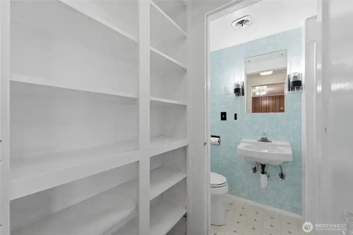 Primary Bathroom with storage space