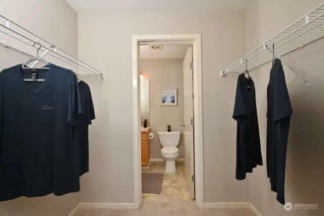 Primary Suite walk-in closet and private bath