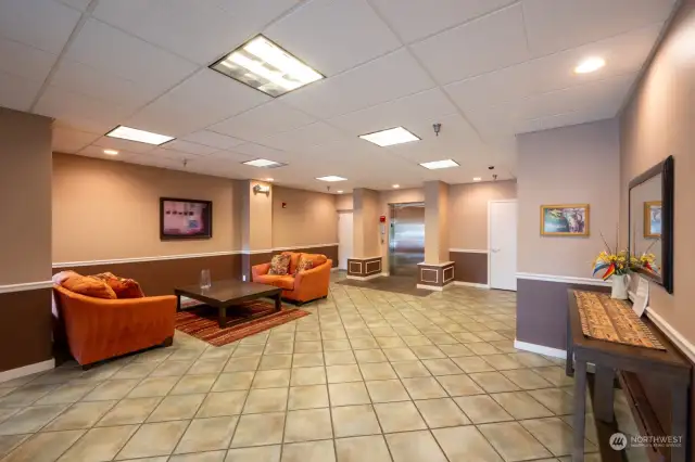 Spacious Lobby with access to Garage, Stairs and Elevator