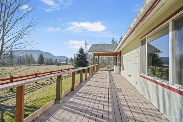 Large Back Porch that adjoins Dining Room and Primary Bedroom