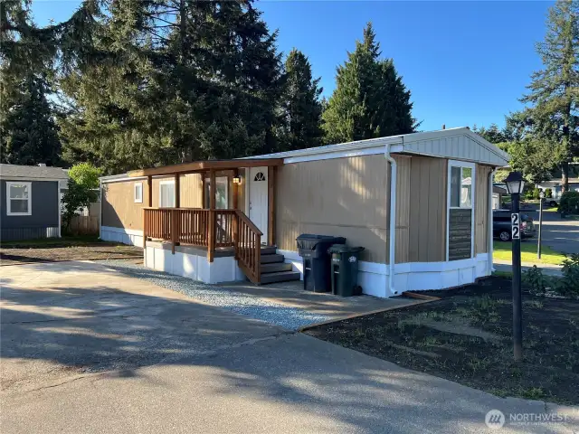 Freshly remodeled 2 bedroom 1 bath home in 55+ community.