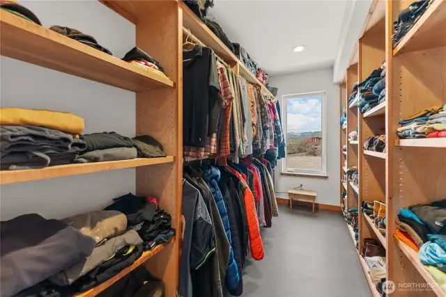 Spacious walk-in closet w a view!