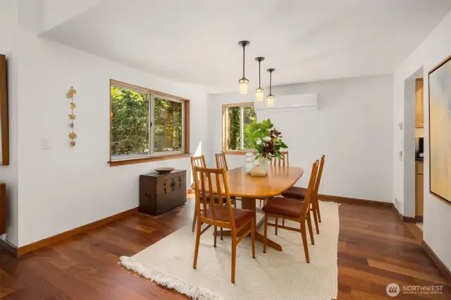 Conveniently located just off the kitchen, the dining room offers seamless flow for both everyday meals and entertaining.