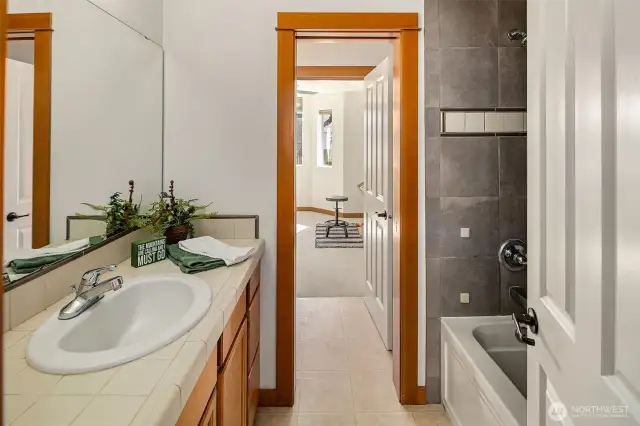 Full bathroom upstairs and there is also a half bath on main level (not pictured)