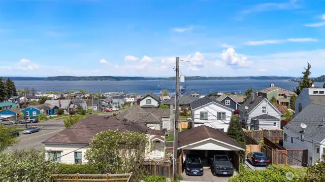 Sweeping water views from the back of the house